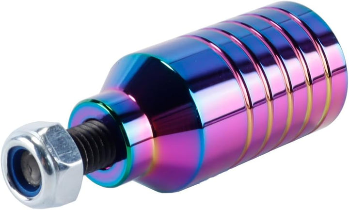 2 Stück Pro Stunt-Scooter Pegs – Regenbogenschwarzes Aluminium mit 12,9-Stufenachse und Befestigungs