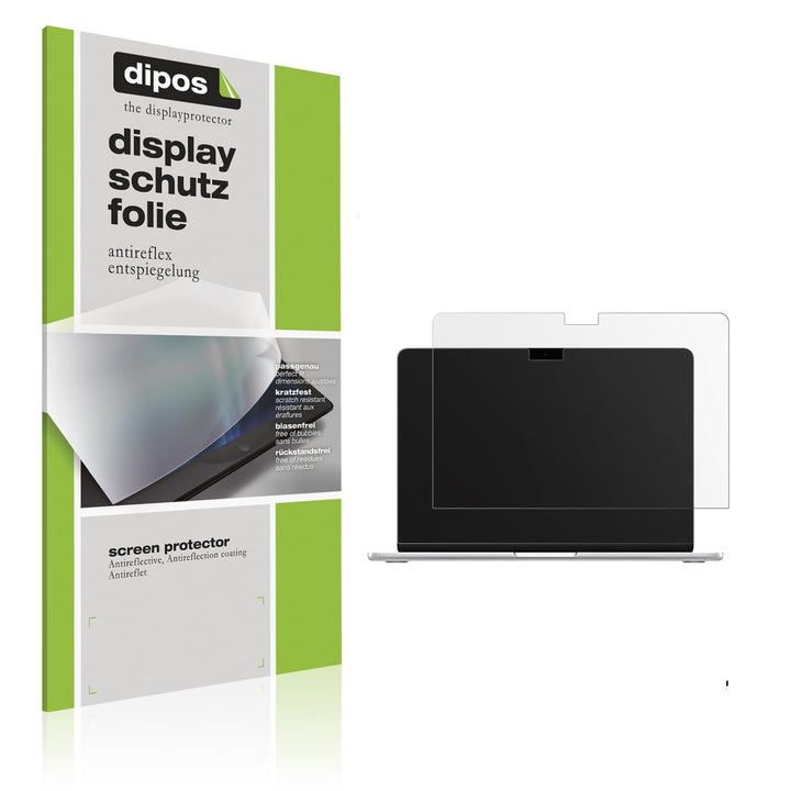 dipos I 2x Schutzfolie matt passend für Apple MacBook Air 13 Zoll M4 2025 Folie Displayschutzfolie,