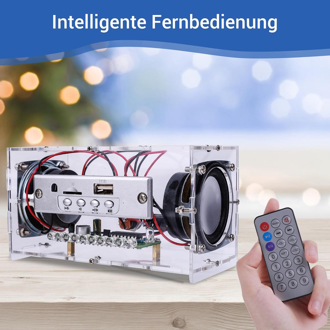 DIY Lautsprecher Box Kit Löt bausatz Lernen Tragbare Elektronische Sound-Verstärker mit LED Home Ste