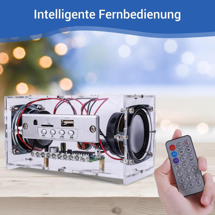 DIY Lautsprecher Box Kit Löt bausatz Lernen Tragbare Elektronische Sound-Verstärker mit LED Home Ste