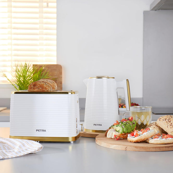Petra PT5032WVDE 2 Scheiben Toaster – Inklusive Erwärmung Aufsatz für Brötchen/Gebäck, Auftauen, Auf