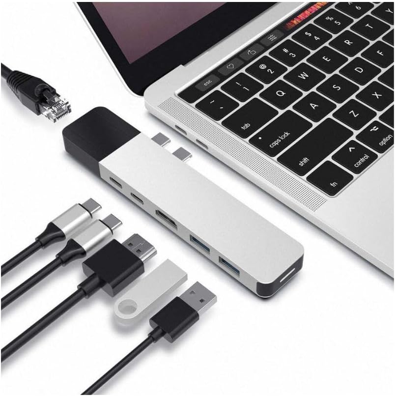 HyperDrive GN28N-SILBER NET 6-in-2 USB-C Hub - Silber, Silber