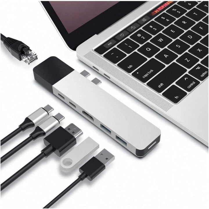 HyperDrive GN28N-SILBER NET 6-in-2 USB-C Hub - Silber, Silber