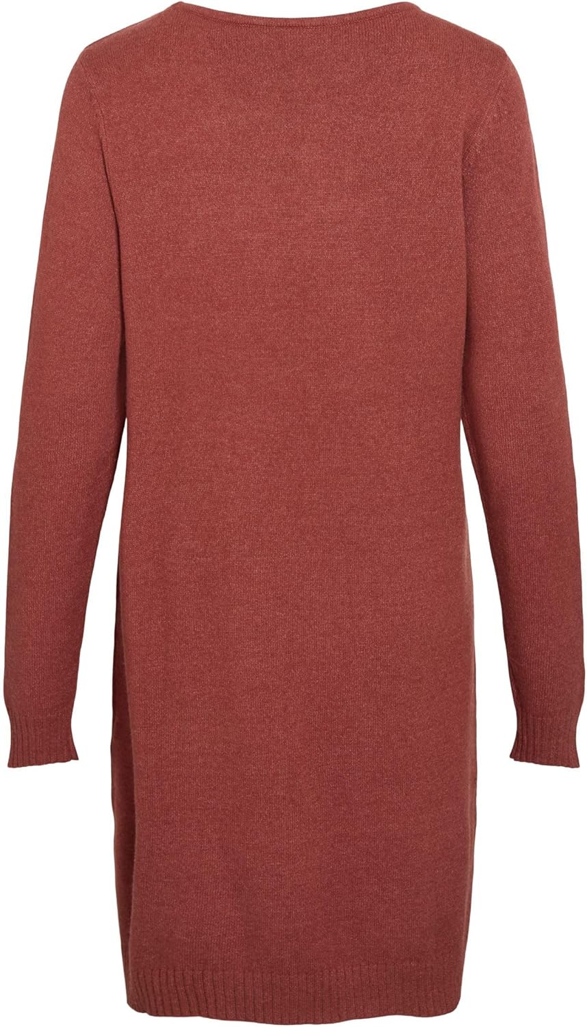 Vila Damen Viril L/S Knit Dress-Noos Kleid XS Burnt Henna/Detail:melange, XS Burnt Henna/Detail:mela
