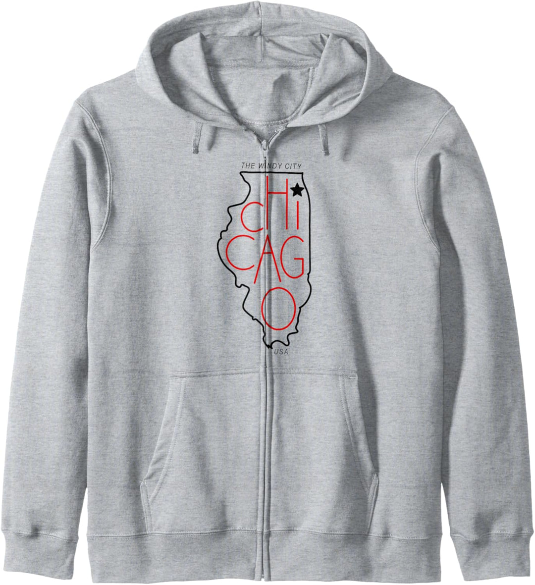 Chicago Illinois The Windy City Outline Kapuzenjacke