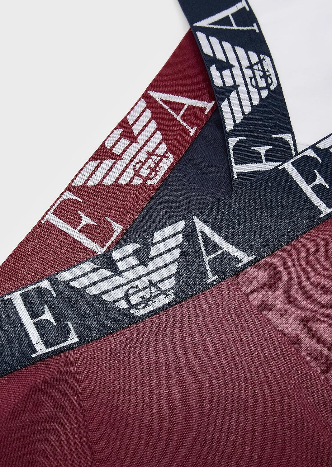 Emporio Armani Herren Trunks (3er Pack) M White/Marine/Burgundy, M White/Marine/Burgundy
