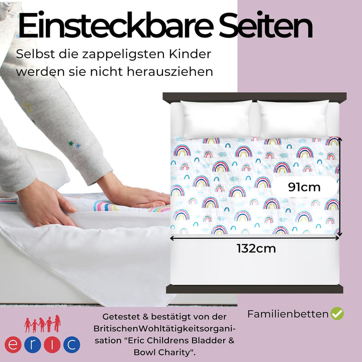 Bettunterlage wasserdicht für Kinder I grosse Matratzen I waschbare Matratzenauflage zum seitlichen