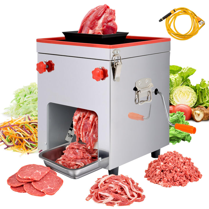 Goldtouch Edelstahl Fleischschneidemaschine,850W 220V Meat Slicer,150kg/h 3in1 Allesschneider,Scheib
