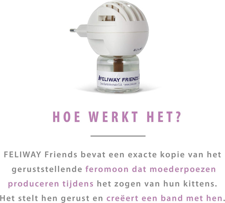 Feliway Friends – Anti Conflict voor Kat - Verdamper+ Navulling 48 ml