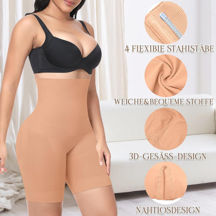 Bauchweg Unterhose Damen Shapewear Miederhose Hohe Taille Miederpants Body Shaper Kurze Leggings XL