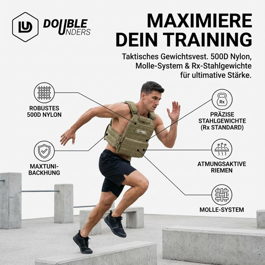 Gewichtsweste für Calisthenics - Krafttraining & Crossfit - Weight Vest - Fitness Gewichtsweste 6kg