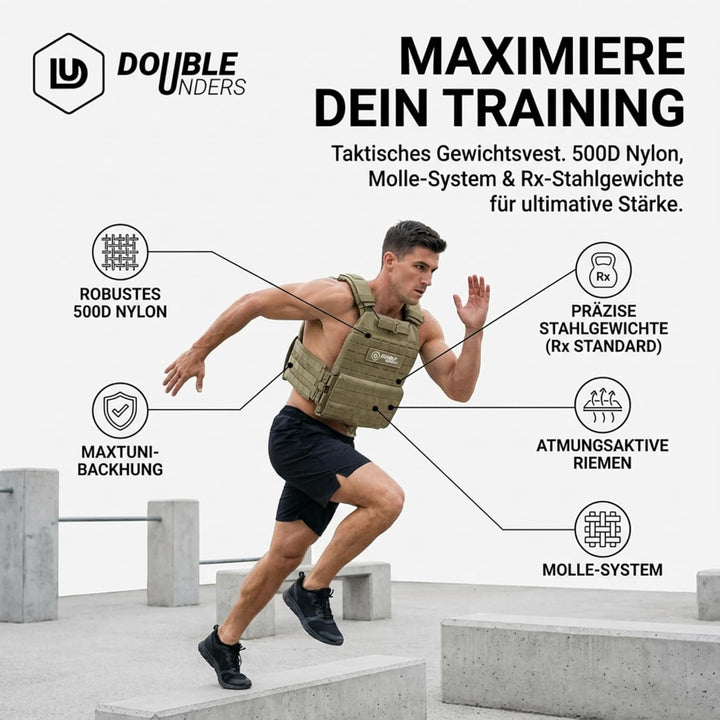 Gewichtsweste für Calisthenics - Krafttraining & Crossfit - Weight Vest - Fitness Gewichtsweste 6kg