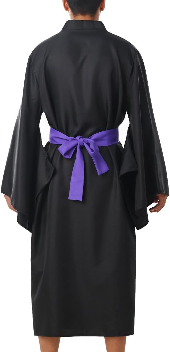 COSDREAMER Japanisches Yukata-Kimono-Kostüm für Herren, Kimono-Kostüm S Schwarz, S Schwarz