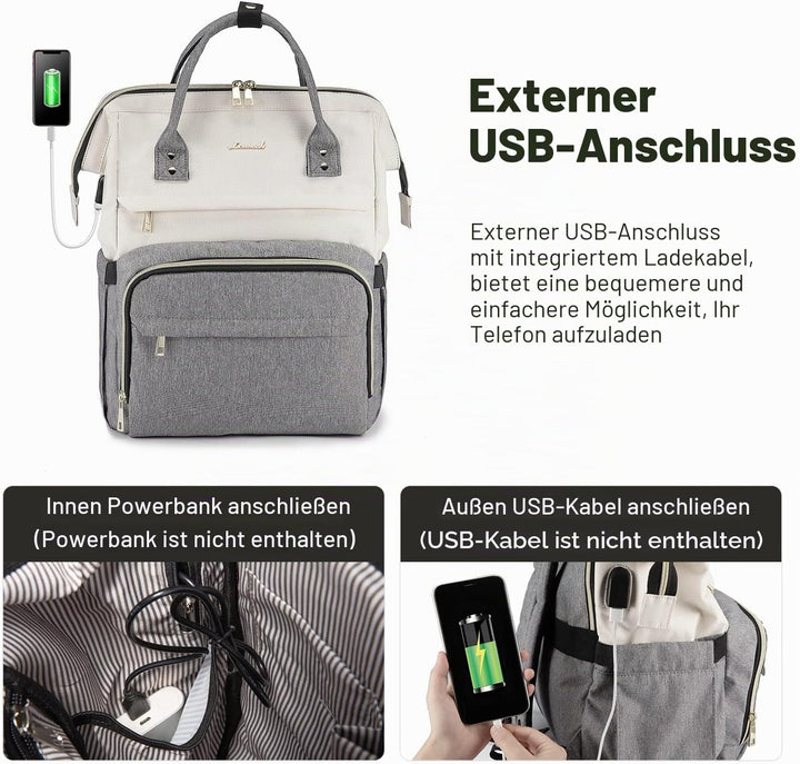LOVEVOOK Laptop Rucksack Damen 15,6 Zoll, Gross Schulrucksack Teenager, Rucksack Handgepäck, Wasserd