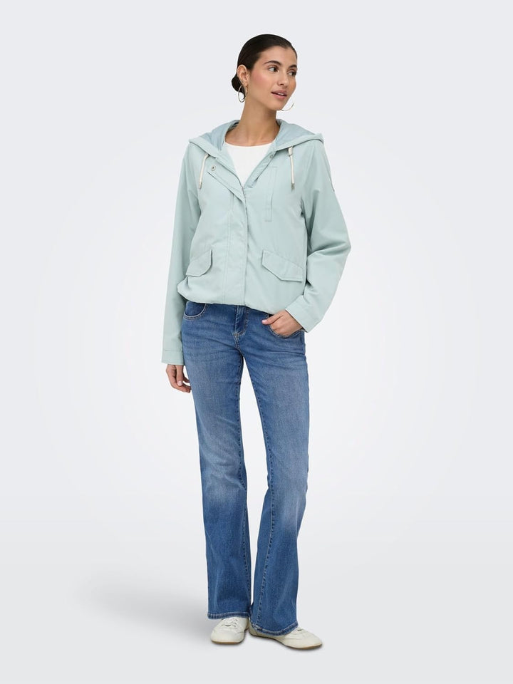 ONLY Damen Onlskylar Hood Spring Jacket Cc OTW Jacke, XL Gray Mist