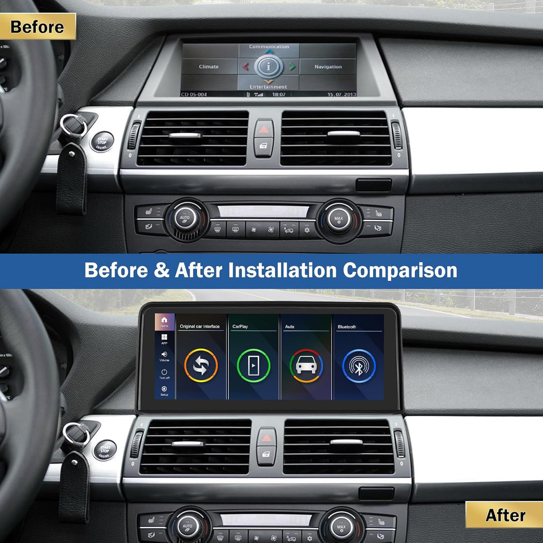 Road Top 10,25 Zoll Autoradio CarPlay für BMW X5 X6 Serie E70 E71 mit CCC | 2007-2009 Jahr, Linux HD