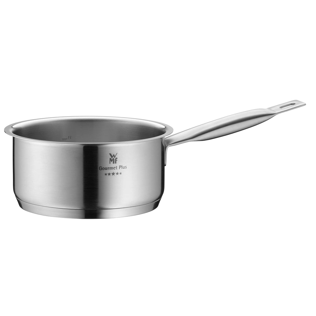 WMF Gourmet Plus Stielkasserolle 16cm ohne Deckel, Kochtopf klein 1,4l, Milchtopf Induktion, Cromarg