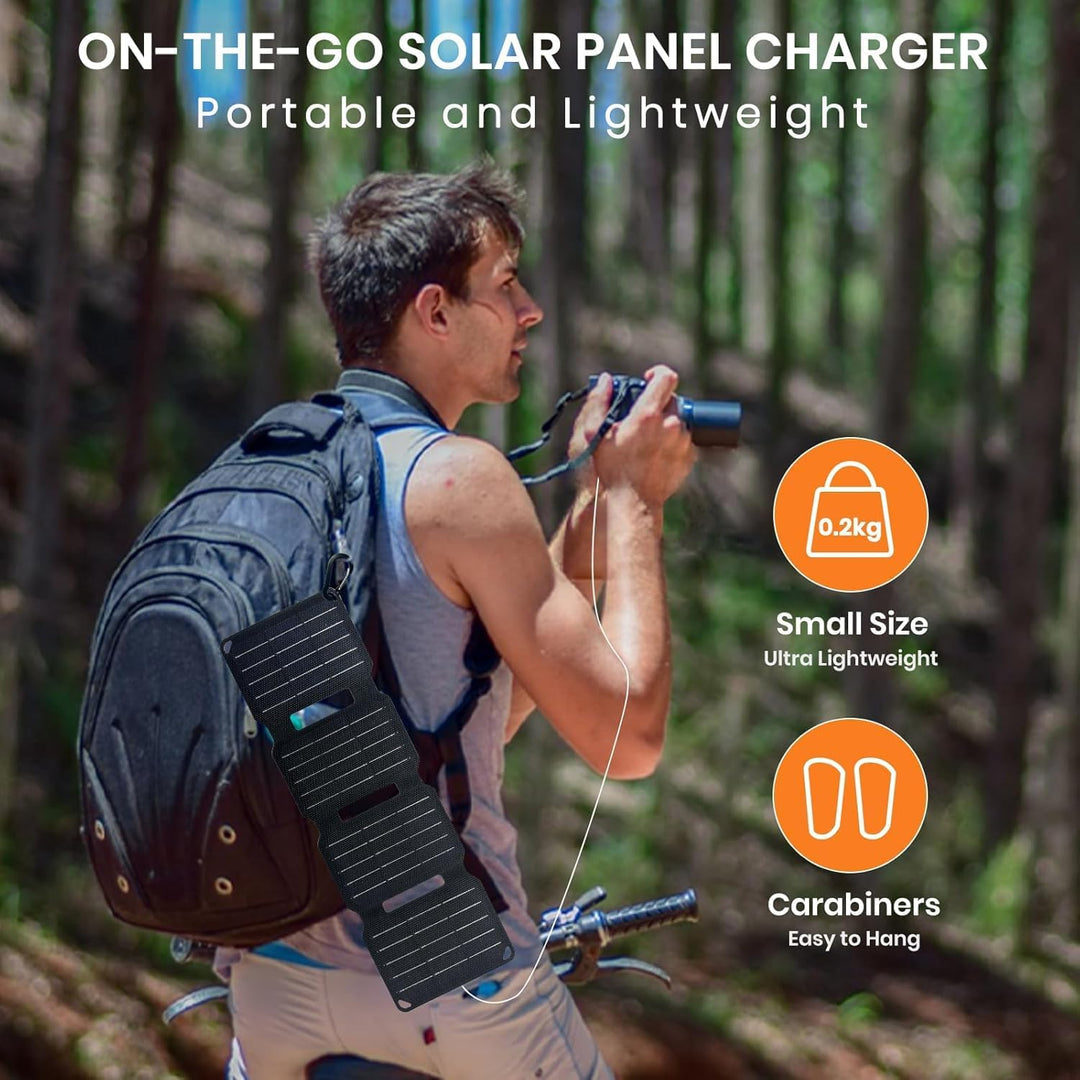 FlexSolar 10W Tragbares Solarpanel USB-A, IP67 wasserdicht & robust, mobiles Laden für Smartphones,