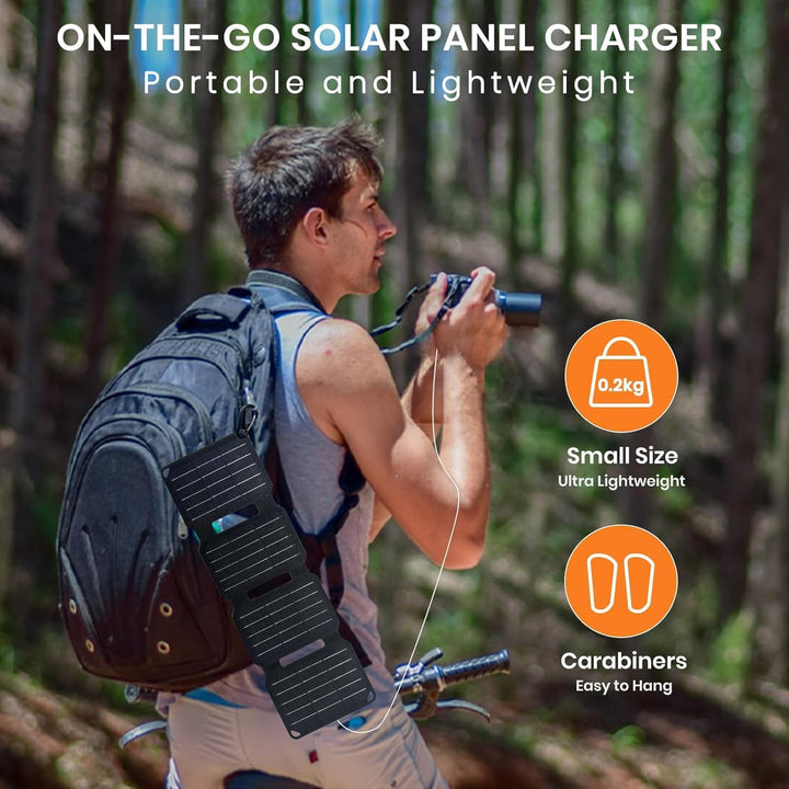 FlexSolar 10W Tragbares Solarpanel USB-A, IP67 wasserdicht & robust, mobiles Laden für Smartphones,