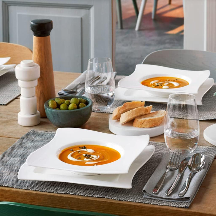 Villeroy & Boch NewWave Pastateller, 28 cm, Premium Porzellan, Weiss Pastateller 28 cm, Pastateller