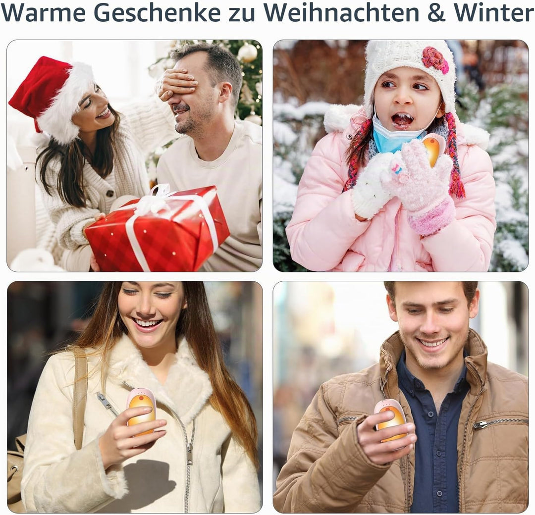 2er-Pack Handwärmer Wiederaufladbarer Magnetischer Taschenwärmer mit 6000mAh USB Elektrische Handwär