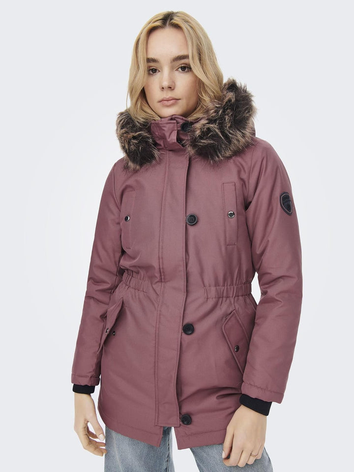 ONLY Damen ONLIRIS FUR Winter Parka CC OTW 15213755 XS Rose Brown, XS Rose Brown
