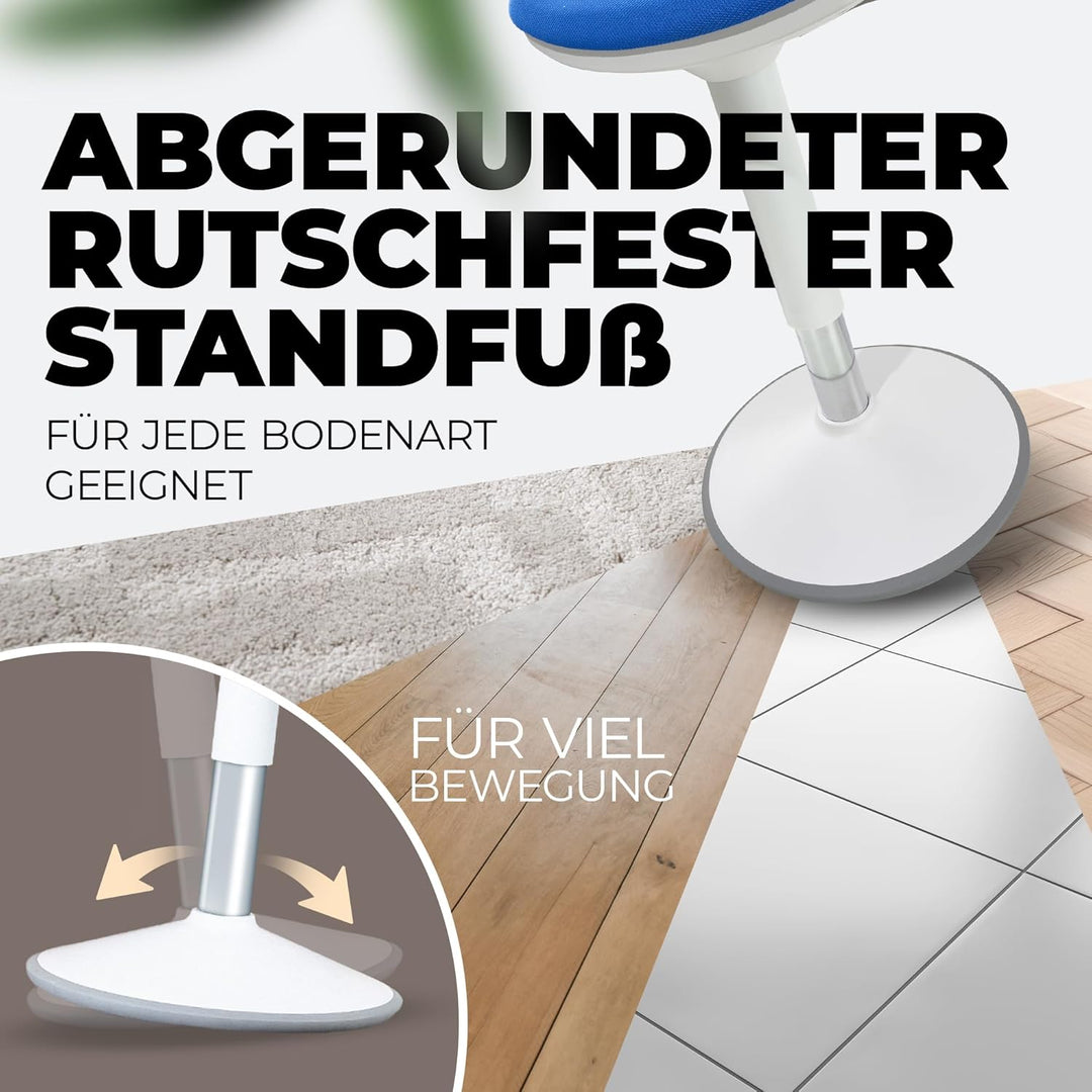 Ergonomischer Bürohocker [2 Sitzpositionen] höhenverstellbarer Sattelhocker [43–63 cm] Sitzhocker fü