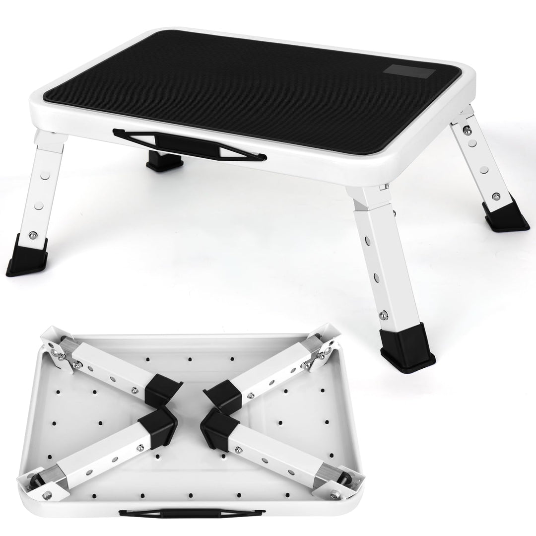 Klappbarer Tritthocker mit 3-stufiger Höhe verstellbar mit Rutschfester Plattform 10" x 15" Klappbar