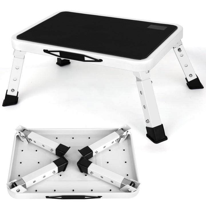 Klappbarer Tritthocker mit 3-stufiger Höhe verstellbar mit Rutschfester Plattform 10" x 15" Klappbar