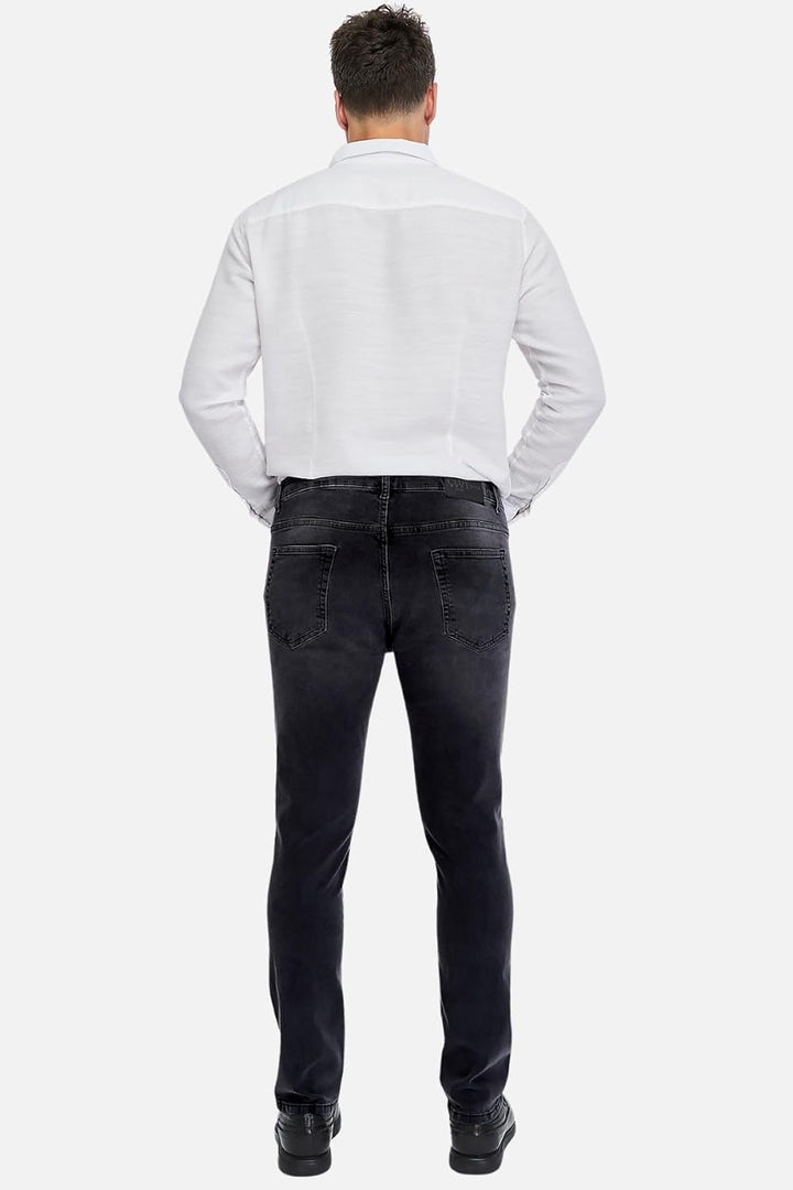 Herren Jeans Regular Fit, Stretch Jeanshose, Herren High Waist, Straight Cut, Basic Washed, Männer H
