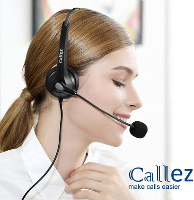 Telefon Headset RJ9 mit Mikrofon Noise Cancelling, Festnetztelefon Kopfhörer Binaural für Cisco 8811