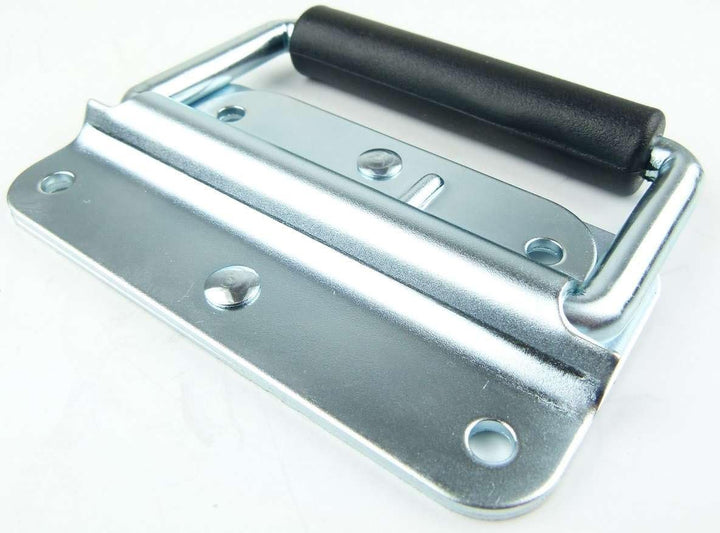 Adam Hall Hardware 3412 M12 AH - 12er Set Klappgriff/Kistengriff gefedert silber 4-Loch