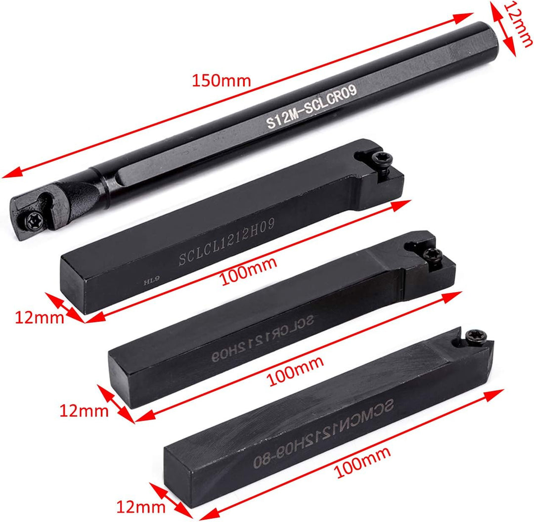 Maizoon CNC-Drehbank-Werkzeughalter, 4 Stück, S12M-SCLCR09 SCLCR1212H09 SCLCL1212H09 SCMCN1212H09 +