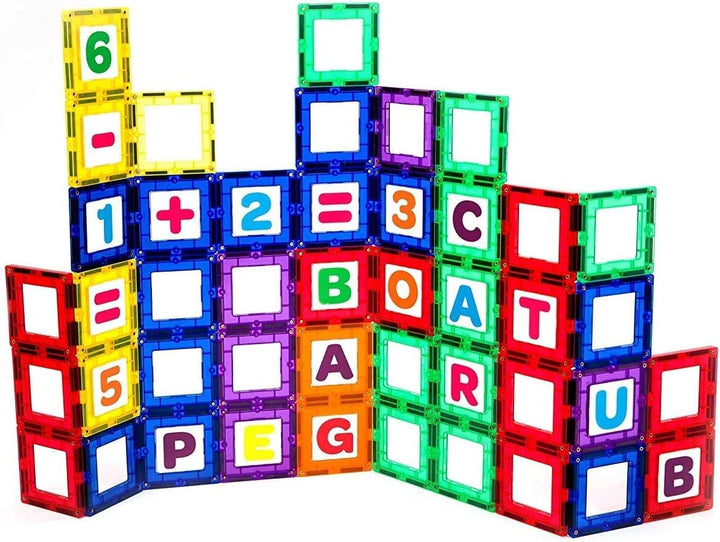 Playmags 80 Stück Magnetic Fliesen Gebäude Set: Bildung Clickins Das Kit enthält 40 Magnetische Fens