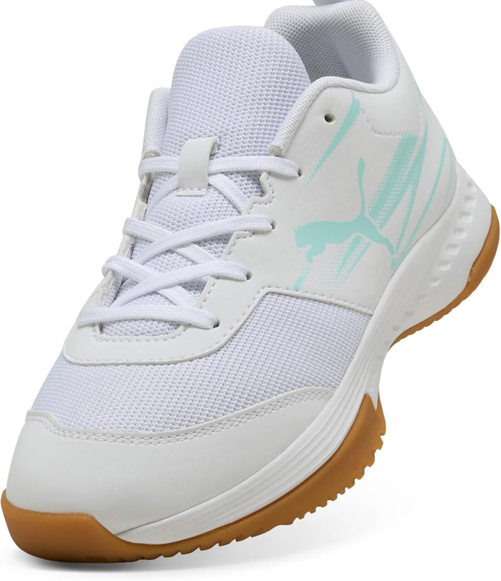 PUMA Unisex Kinder Varion Li JrIndoor Court Shoe 33 EU Electric Peppermint Puma White Gum, 33 EU Ele