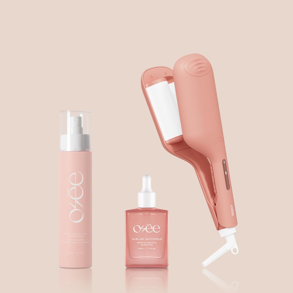 Osée - Party Waves – Welleneisen mit 2 Barren, 32 mm Keramikbeschichtung, Soft Touch, Timer, einstel