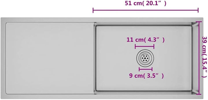vidaXL Handgemachte Einbauspüle Wasserabfluss in X-Form Spüle Edelstahlspüle Küchenspüle Spülbecken
