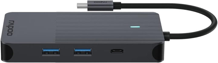 Rapoo UCM-2005 USB-C Multiport Adapter 10-in-1, 100W Power Delievery, 2x 4K HDMI, 1 Gbps LAN, 1 USB-