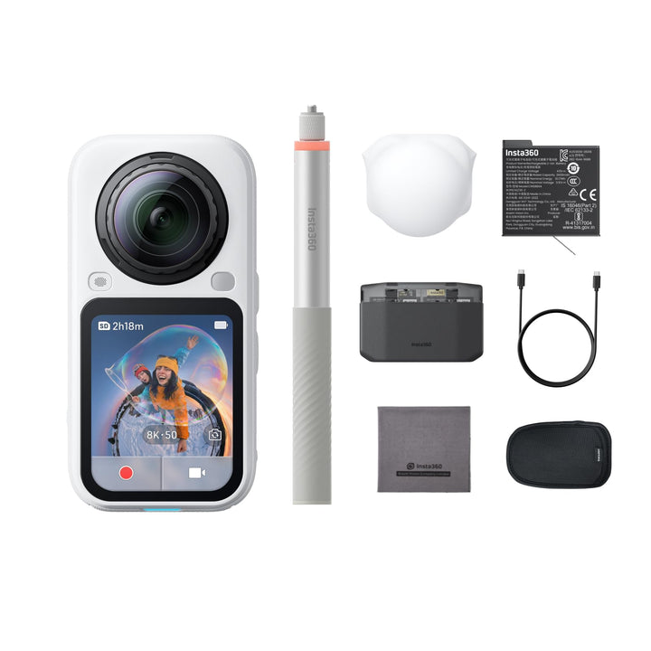 Insta360 X6 Essentials-Bundle – 8K 360 Grad Kamera mit 1/1,1"-Sensoren Polarweiss Essentials-Bundle,