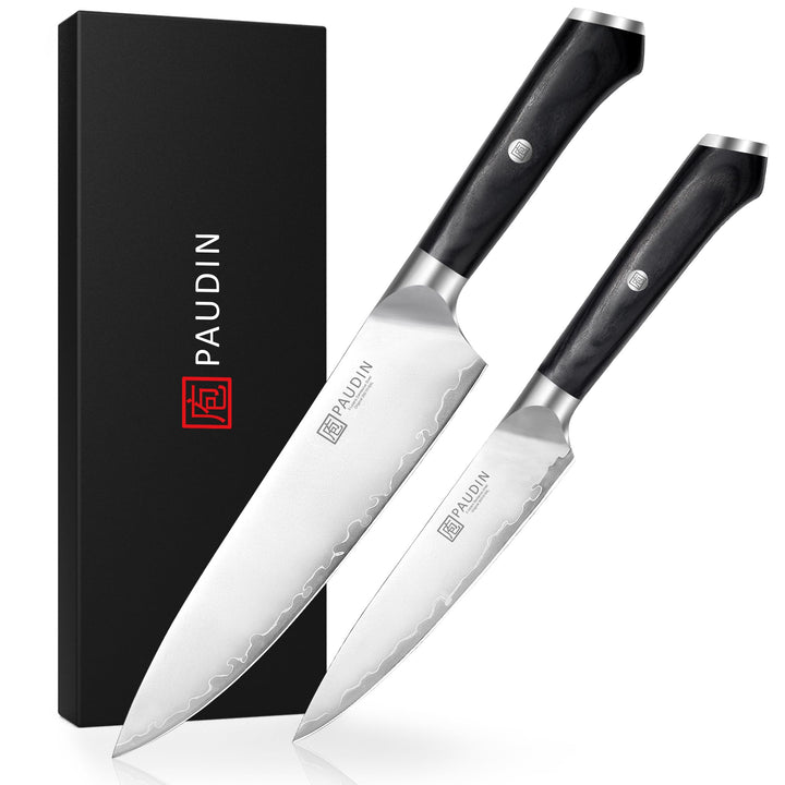 PAUDIN Messerset 2 teilig Küchenmesser Set Kochmesser 20 cm und Allzweckmesser 12,7 cm profi scharf