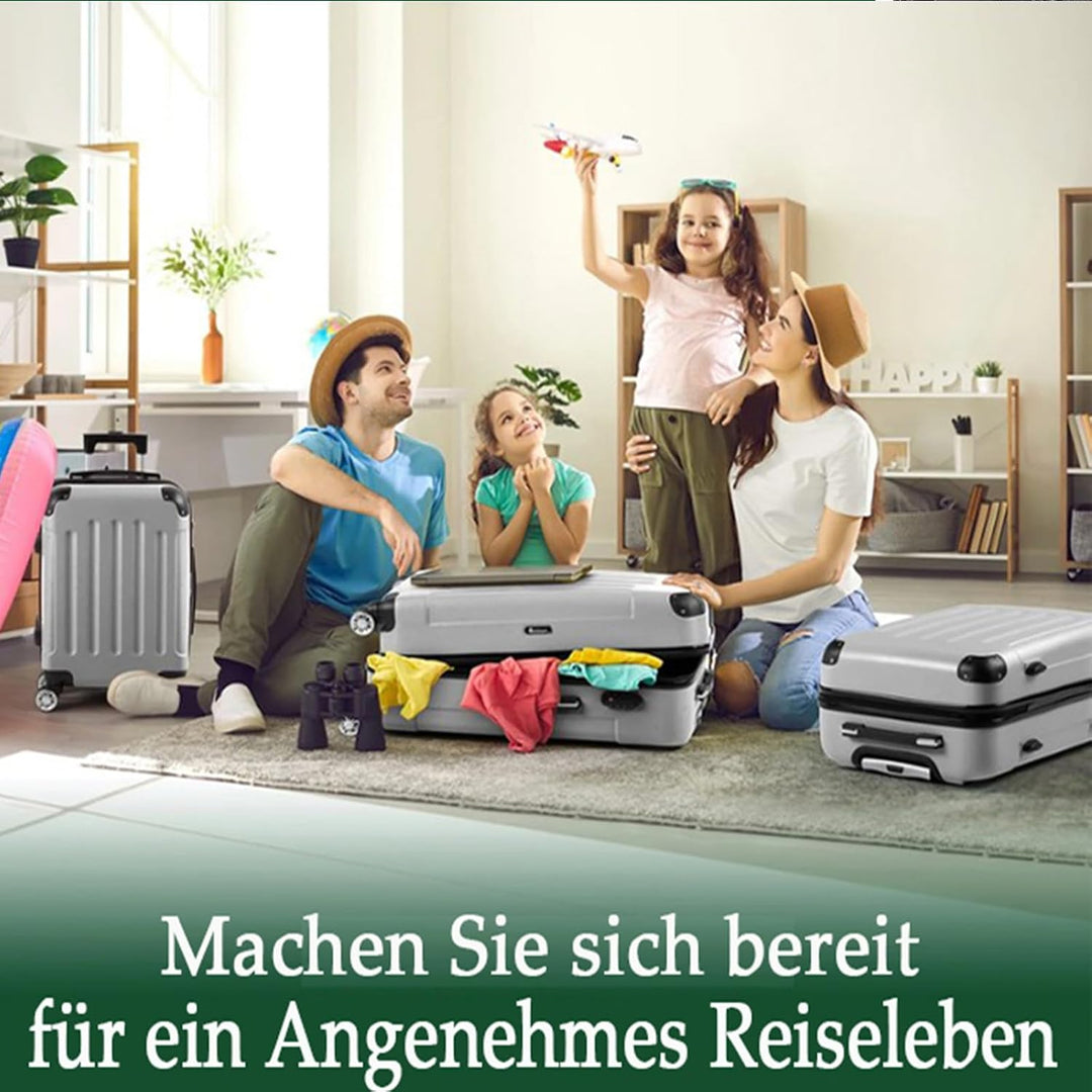 LALAHO Kofferset 3/4 teilig, Reisekoffer Set mit Kosmetikkoffer, Hartschalen Koffer Set aus ABS, Gep
