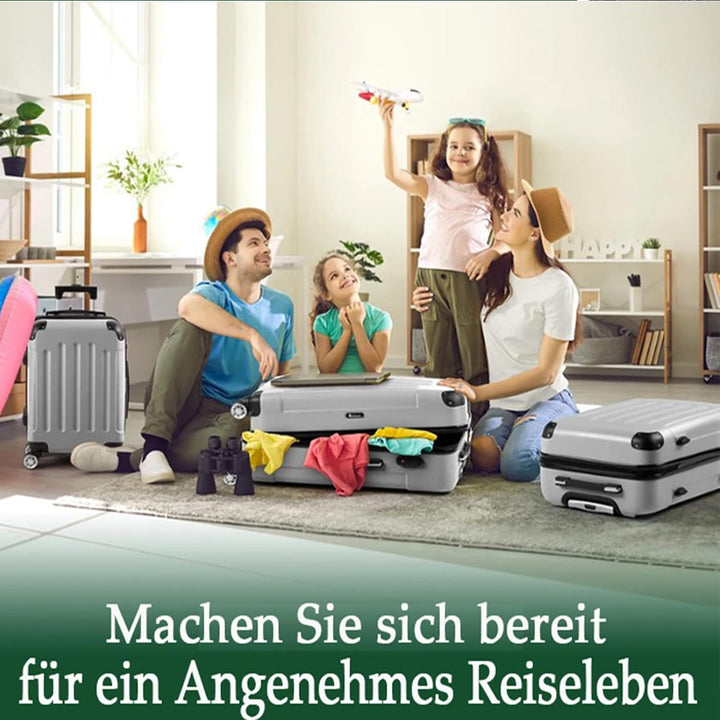 LALAHO Kofferset 3/4 teilig, Reisekoffer Set mit Kosmetikkoffer, Hartschalen Koffer Set aus ABS, Gep