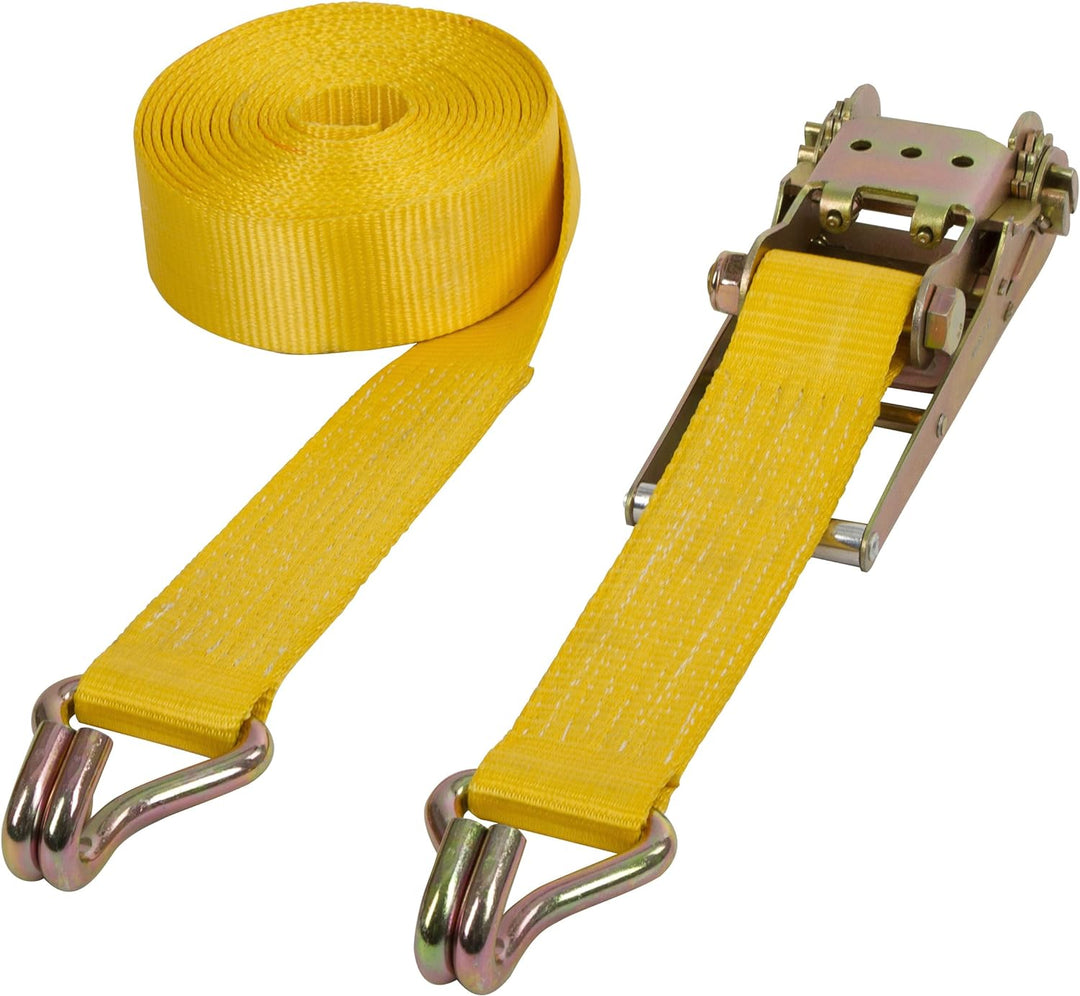 Kerbl 37190 Schwerlastzurrgurt 2-teilig, gelb, 75 mm, 8 m, 10 kg