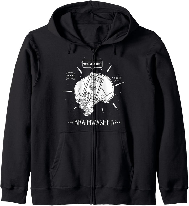 Brainwashed Skull - Sad Aesthetic Edgy Streetwear Kapuzenjacke