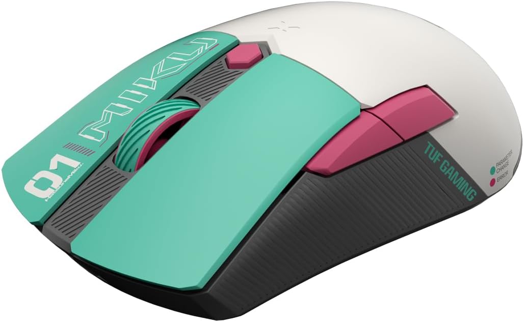 ASUS P521 TG MINI WL Mouse Miku Edition Ratón Gaming Inalámbrico + Bluetooth 12000DPI Verde TUF Gami