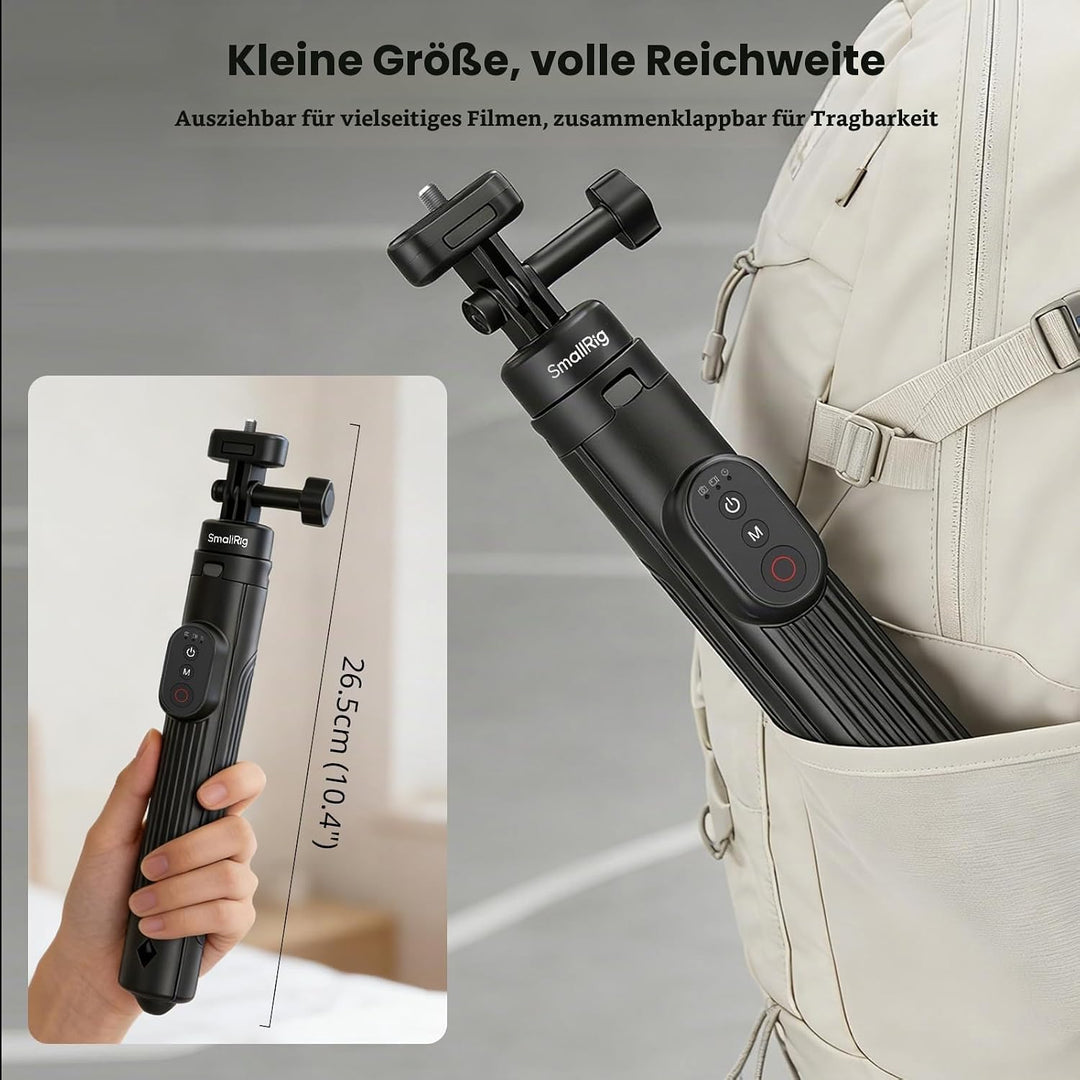 SMALLRIG 59" Selfie-Stick-Stativ mit Fernbedienung, Ausziehbares Stativ für DJI Osmo Action 5 Pro/Po
