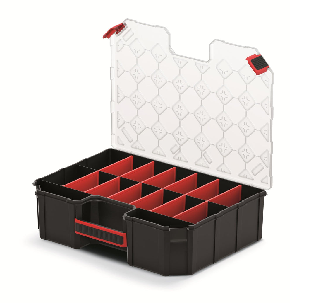 Mivos Sortimentskasten 390 x 284 x 105 mm - Sortierkasten mit 16 Verstellbare Fächer - Schraubenbox