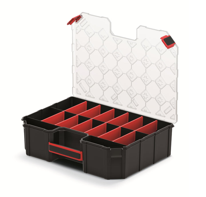 Mivos Sortimentskasten 390 x 284 x 105 mm - Sortierkasten mit 16 Verstellbare Fächer - Schraubenbox