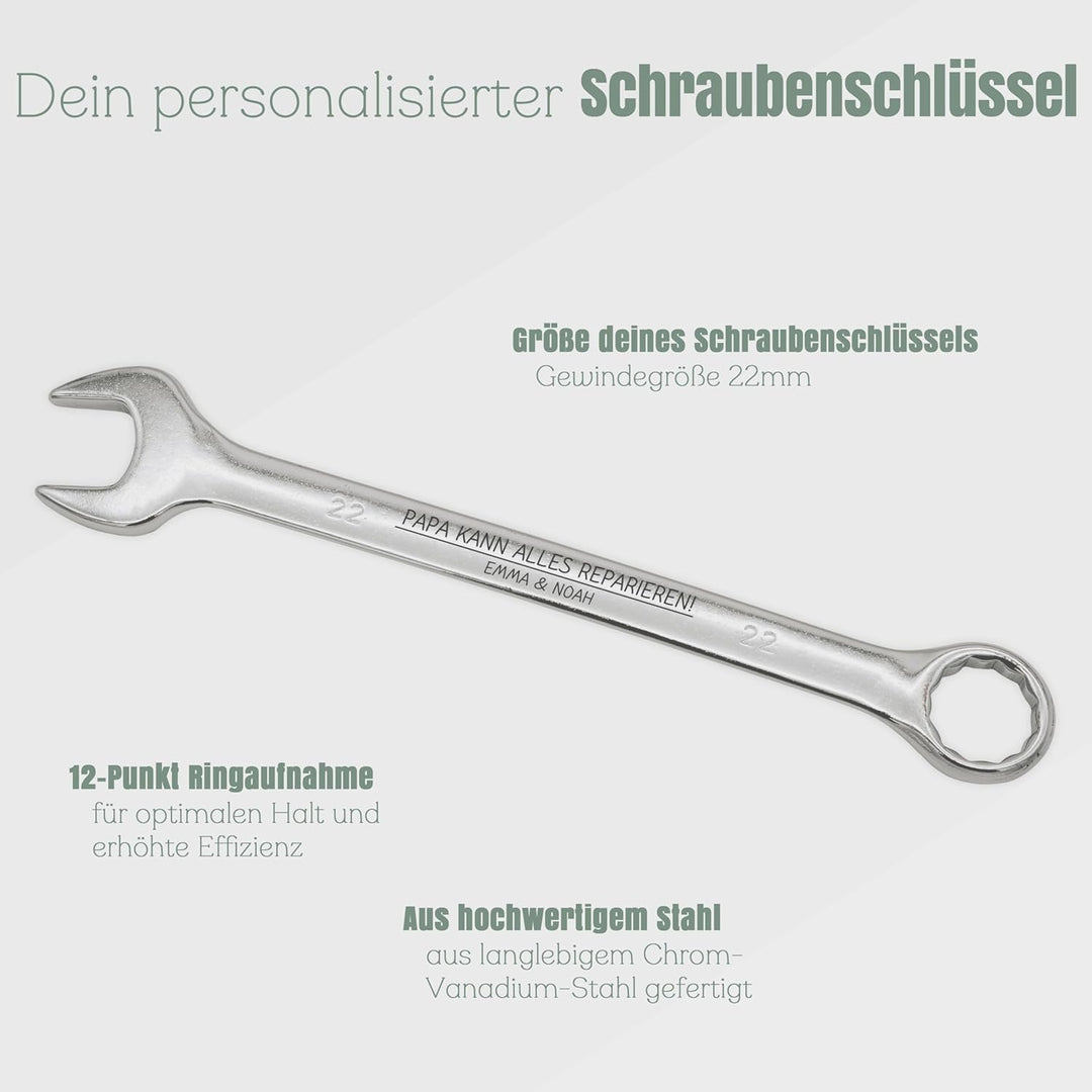 Schraubenschlüssel, Werkzeug personalisiert, Personalisierter Schraubenschlüssel, Papa Geschenk, Vat