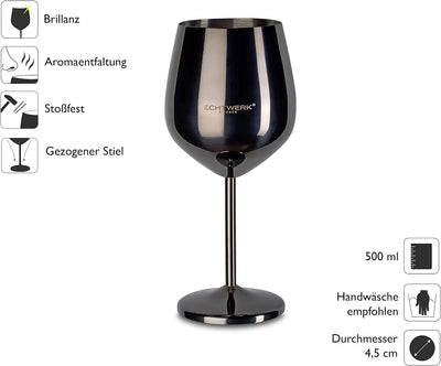ECHTWERK bruchsichere Weinkelche aus Edelstahl, Weinglas-Set, Rotweinglas, Weinprobe-Gläser, Camping